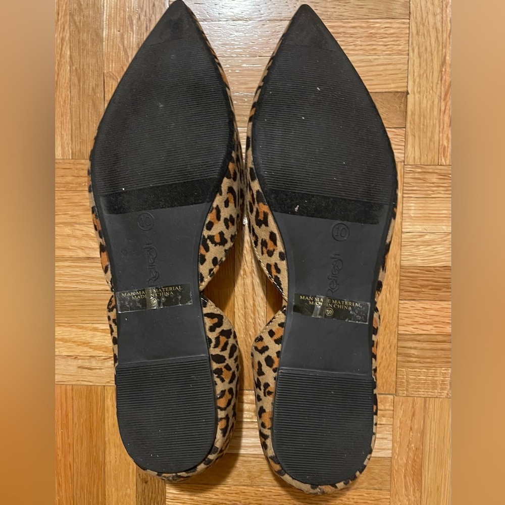 LEOPARD PRINT VEGAN SUEDE FLATS SIZE 10 NIB - Picture 6 of 13